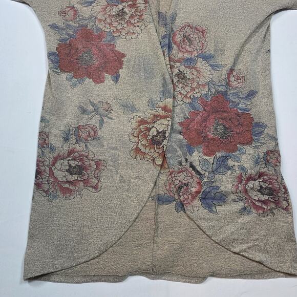 Ginger G Cardigan Women's Large Floral Knit Short Sleeve Open Front boho - Picture 4 of 8